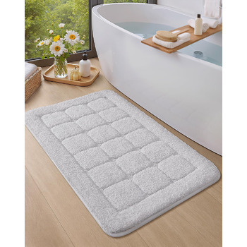 Килимок для ванної кімнати COLOR&GEOMETRY, нековзний килимок для ванної, 44 x 76 см, миється, м&39який, абсорбуючий килимок для ванної кімнати, душ, ванна, білий, 44 x 76 см (прямокутний)