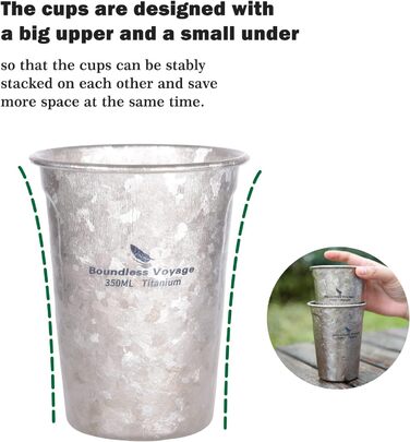 Мл титанова пивна кружка одношарова чашка кава чай кола чашка відкритий кемпінг подорожі легка чашка для води 12 унцій пікнік сад вечірка чашка фестиваль подарунок Ti3087D, 350