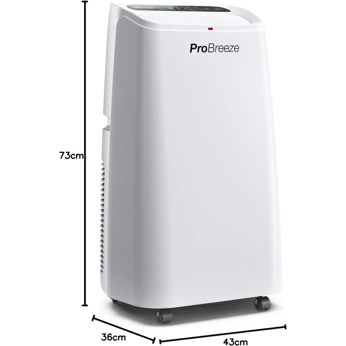 Мобільний кондиціонер Pro Breeze 4-в-1 12000 BTU (розмір кімнати 50) з додатком і Wi-Fi - Мобільний кондиціонер для опалення та охолодження, вентилятор, осушувач - клас енергоспоживання A, витяжний шланг, 24-годинний таймер