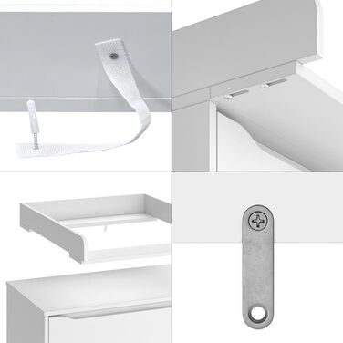 Насадка для пеленального столика Vicco Wicko, біла, 60 x 76 см (60 см без роздільника)