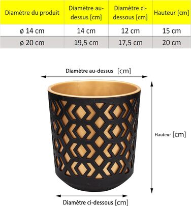 Матовий горщик для квітів PECZEKO - Декоративний горщик для квітів і трав - Міцні та легкі круглі пластикові горщики для вітальні