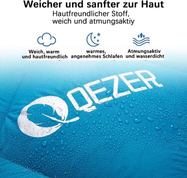 Літній спальний мішок QEZER, ультралегкий спальний мішок невеликого розміру з пухом 600FP для кемпінгу для дорослих і дітей, трекінгу та походів на свіжому повітрі чорний