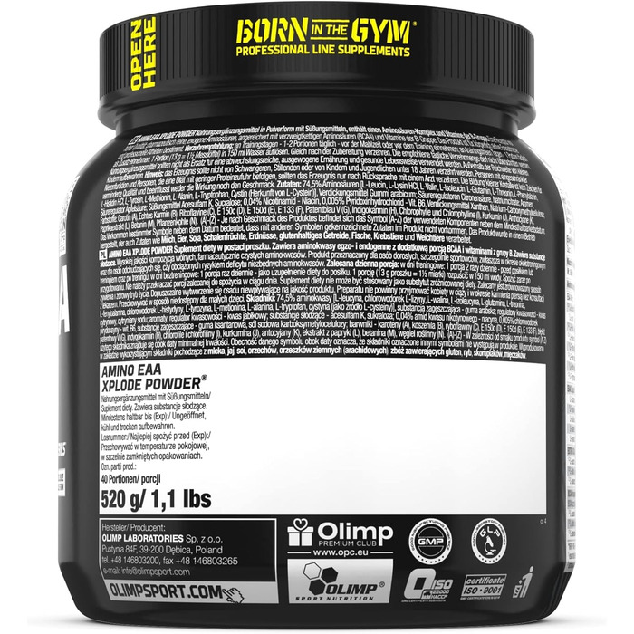 Передтренувальний бустер AMINO EAA XPLODE POWDER, апельсин, 520 г