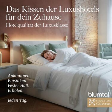 Пухова подушка Blumtal 80 x 80 см з 3-камерним наповнювачем - сертифікована Oeko-TEX. Подушка 80x80 з пір&39яним наповнювачем - Ультрапідтримуюча пружинна серцевина м&39які зовнішні камери HCS - Подушка чохол 100 бавовна, білий колір 80x80 см 1