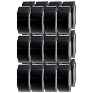 Чорна клейка стрічка 24 рулони клейкої стрічки 48 мм x 45 м Водонепроникна Універсальна стрічка для використання всередині та зовні приміщень Міцна упаковка з 24 шт.