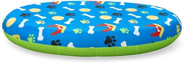 Надувний матрац для домашніх тварин Bestway Paw Print, 142 x 95 x 17 см, вантажопідйомність 45 кг, міцний ПВХ, знімний тканинний чохол, запобіжний клапан, латка для ремонту в комплекті