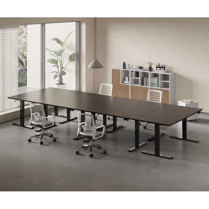 Стіл Homall з регульованою висотою 160x80 см з портом зарядки USB-A, електричний стіл з лотком для кабелів, стіл для роботи стоячи з 3 функціями пам&39яті, комп&39ютерний стіл чорного кольору 160x80см чорний