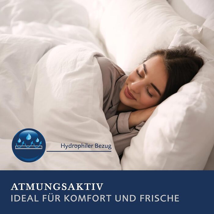 Подушка Billerbeck ALCANDO - волокниста подушка приблизно 40 x 80 см подушка із середньою підтримкою бавовняний чохол на блискавці наповнювач AIRFLOCKS, індивідуально регулюється