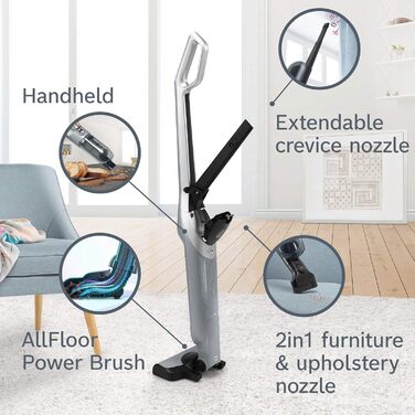 Акумуляторний пилосос Bosch Flexxo 2in1 Series 4 BCH3P210, акумуляторний вертикальний пилосос, без мішка, висока потужність всмокт