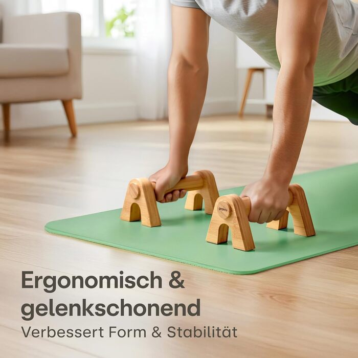 Дерев&39яні ручки для віджимань Praknu - 2 турніки для віджимань та нековзні паралельні елементи з сумкою - Ергономічні турніки для віджимань Calestense, стійки на руках та віджимань - Для використання вдома та на вулиці