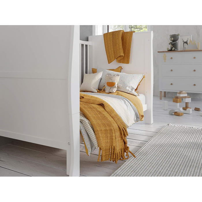 Дитяче ліжечко/спальне місце Love For Sleep 120x60 см із захисним бар&39єром, трансформоване, дитяче ліжко White Leo, дерев&39яне дитяче ліжко - Дитяче ліжко, дитяче ліжко, росте разом з вашою дитиною, ліжечко