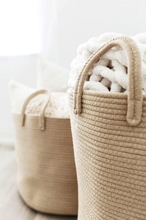 Кошик для зберігання OrganiHaus, кошик для іграшок, тканий бавовняний кошик для білизни з ручками, кошик для рушників для ванної к