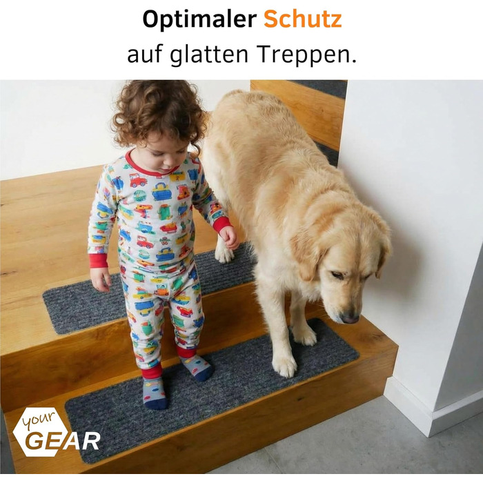 Самоклеючі сходинки GEAR 76x20 см 15 шт. світло-сірі нековзні, миючі килимки для сходів протиковзкий килимок для сходів, ріжучий сучасний сірий захист для сходів у приміщенні 15 шт.