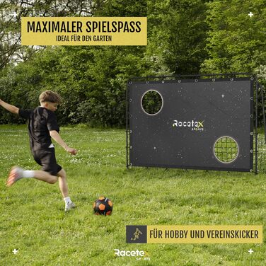 Дитячі футбольні ворота, включаючи стінку для воріт з антикорозійним покриттям - Футбольні ворота для дітей та дорослих у саду - Футбольні ворота з ґрунтовими анкерами для оптимальної стійкості - Футбольні ворота Galaxy