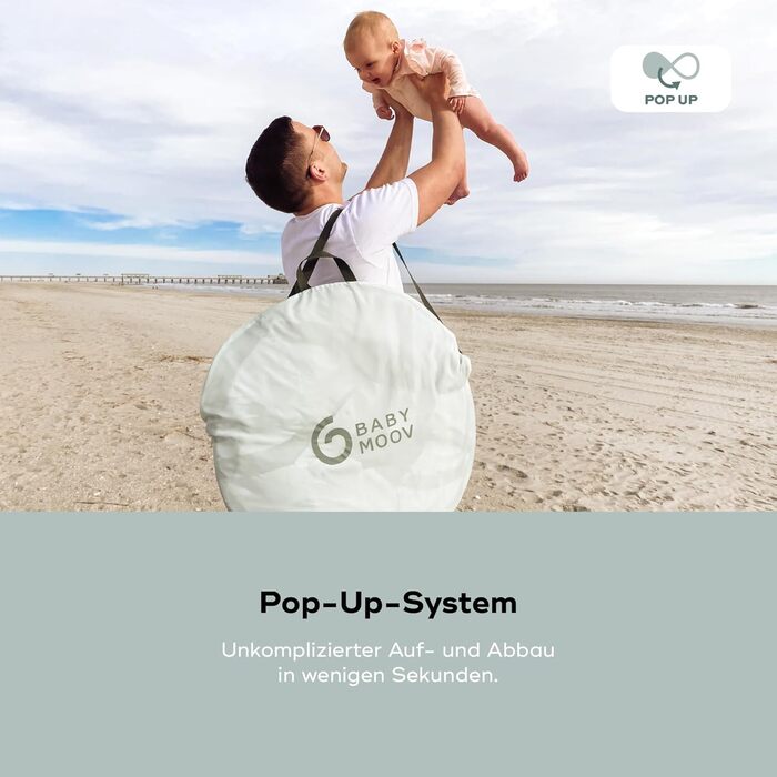 Пляжний намет Babymoov Moov & Protect Пляжний намет Ігровий намет Захист від ультрафіолету 50 Розкладна система Москітна сітка 91 x 150 x 109 см