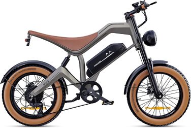 Чоловічий електровелосипед, 20 x 4.0-дюймові всесезонні широкі шини, електричний велосипед з двигуном 250 Вт, акумулятор 48 В 18.2 Аг, 25 км/год, запас ходу до 161 км, картка NFC, 7-ступінчаста коробка передач, гідравлічні гальма, M20