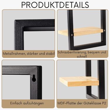 Комплект із 3 настінних полиць, плаваючі полиці для декору стіни, підвісні полиці для настінного зберігання, квадратна настінна книжкова полиця, дерев&39яна настінна полиця, підвісна полиця для спальні, вітальні, коричневий колір