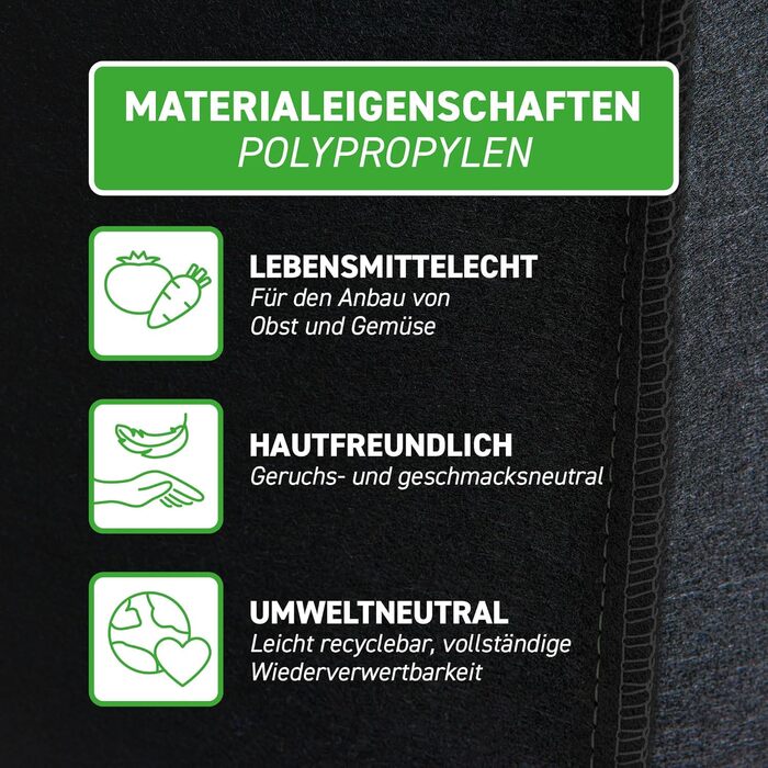 Мішки для рослин GardenMate з нетканого матеріалу об&39ємом 5 x 60 л, Ø45,5 см, висота 40 см - Blackline 5 x 60 літрів (D45,5xH40 см) Blackline