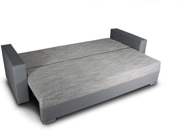 Диван-ліжко Bird - диван зі сном та відділенням для зберігання речей, розкладний диван, розкладний диван з хромованими ніжками, кушетка, комплект диванів, комплект диванів (Білий Сірий (Dolaro 511 Berlin 01))