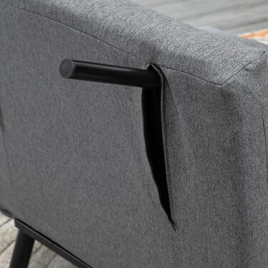 Крісло-ліжко HOMCOM 3-в-1, розкладний диван-ліжко з регульованою спинкою, подушка, гостьове ліжко (до 150 кг), крісло-відкидка, розкладне крісло для вітальні/спальні, 75x70x75 см, темно-сірий, імітація льону (100 поліестер)