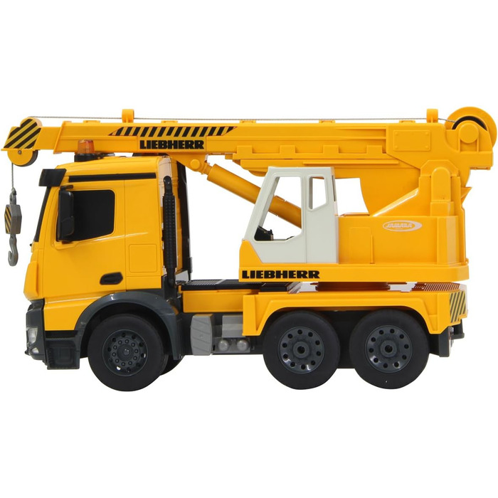 Потужний кран Mercedes Liebherr 120 2,4G - Висувний стріловий кран, поворот на 660, підйом/опускання тросу, жовті світлодіодні сигнальні вогні, реалістичні звуки, повнопривідний, 405034 -