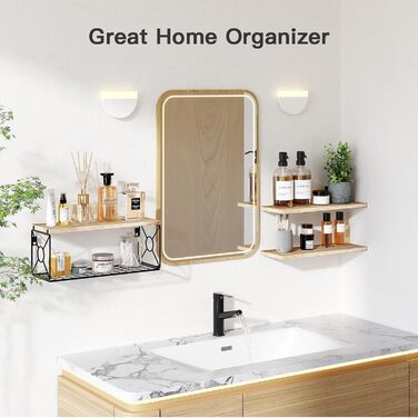 Настінна полиця Pipishell Floating Shelves, дерево павловнії, настінні полиці, дерев&39яні полиці, 3 , для спальні, ванної кімнати, вітальні, кухні, домашнього офісу, пральні, рустикальний стиль