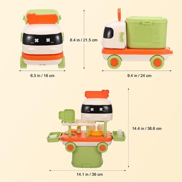 Набір ігровий набір для приготування їжі для дітей ігровий набір для приготування їжі зі зберіганням так чи ні ігровий набір для приготування їжі автомобільна іграшка для рольових ігор зелений 36.60X36.00X16.00CM, 1