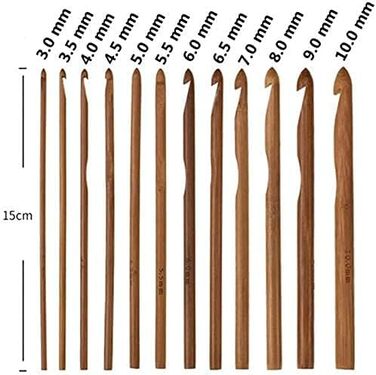 Розмірів 1,2 м 48 футів набір гачків для в&39язання гачком з афганського туніського карбонізованого бамбука, 12