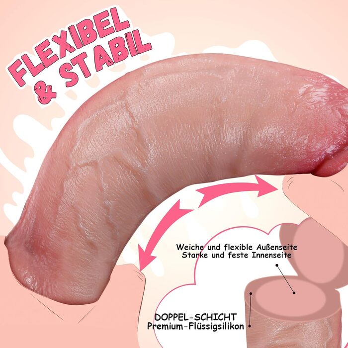 Реалістичний силіконовий фалоімітатор PRONFANS, 22,5 см з присоскою, чорний