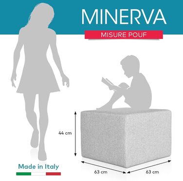 Пуф-підніжка Deshome 63x63x44 см Водовідштовхувальна тканина Сучасний дизайн пуфа для дивана Вітальня Спальня, Пуф-підніжка, Пуф Мінерва сірий