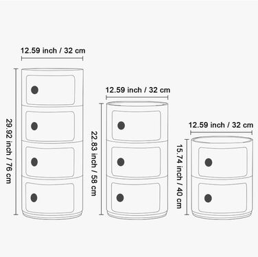 Кругла тумбочка для ліжка, контейнер з 2/3/4 відділеннями, сучасна тумбочка з шухлядами та розсувними дверима, для спальні, багаторівнева пластикова тумбочка, модуль для зберігання, комод кольору кмину, 2 рівні, 2/3/4