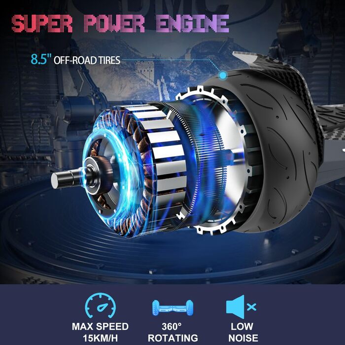 Гіроскутер EVERCROSS з картингом – 8,5" дитячий гіроскутер-картинг з Bluetooth, керуванням через додаток, самобалансуючий самокат для підлітків та дорослих