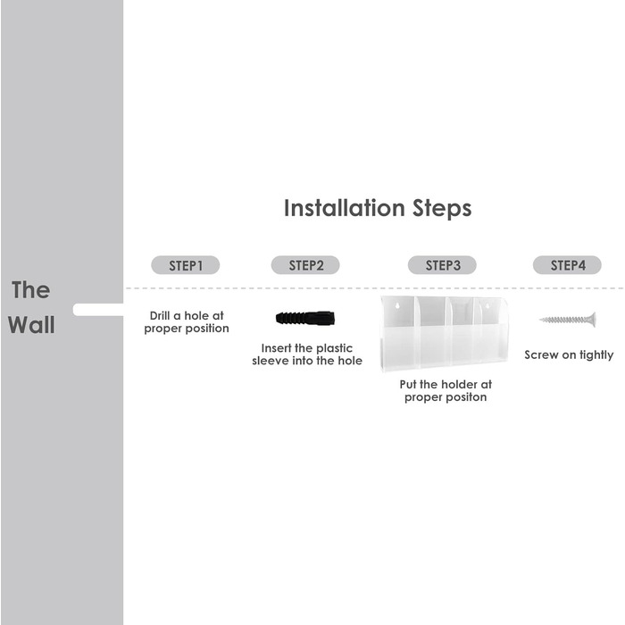 Відділення акриловий тримач пульта дистанційного керування прозорий настінне кріплення коробка для зберігання пульта дистанційного керування тримач настінний органайзер стіл підставка для письмового столу тумбочка, 4