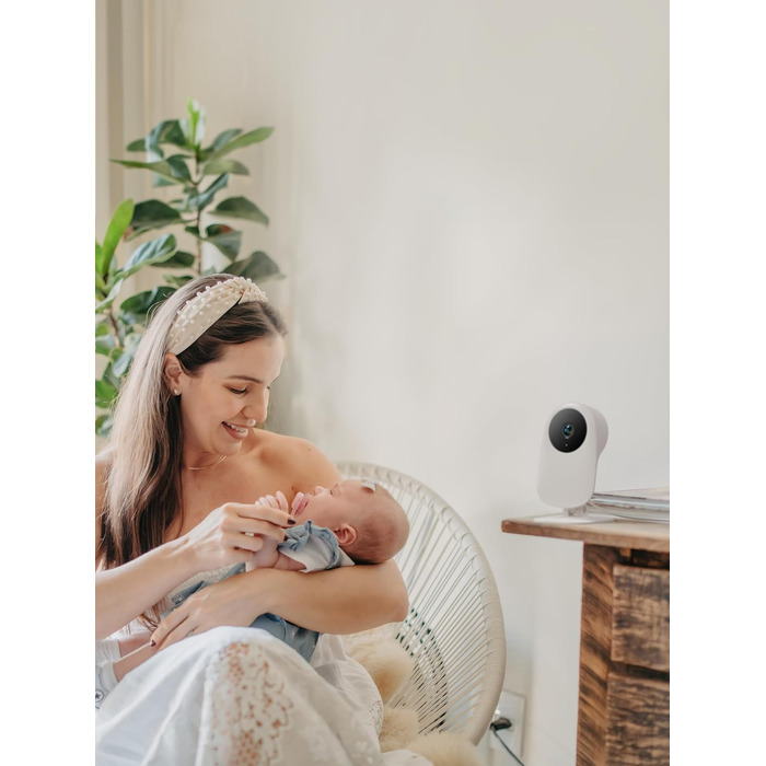 З камерою, дитяча камера WLAN, радіоняня з камерою та додатком, функція інтеркому 1080P HD Night Vision, сумісна з Alexa та 2,4 ГГ