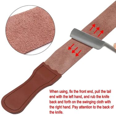 Ремінець Strop Leather Strap Real, Ремінець із натуральної шкіри, Real Leather Strop Barber Razor Складаний ніж Точилка для гоління Пояс підходить для бритв