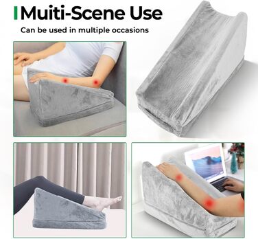 Подушка для підняття ніг, клиноподібна подушка, губчаста подушка для підняття рук, опора для ніг зі знімним чохлом для прямого коліна та руки, знімає набряк та біль