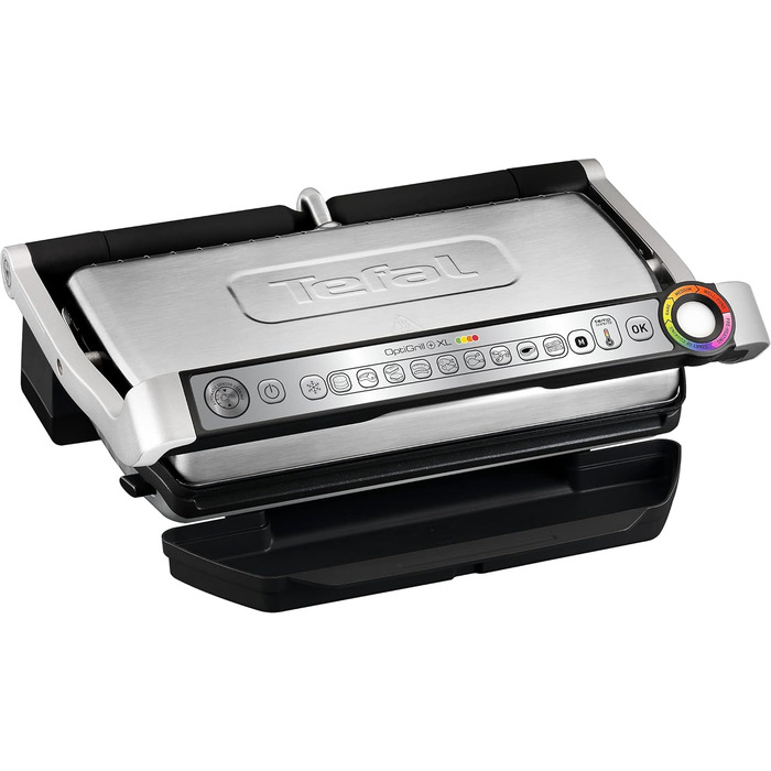 Контактний гриль Tefal OptiGrill XL, 9 програм, індикатор рівня приготування, знімні пластини XL, ручний режим, електричний гриль,