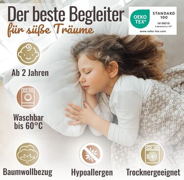 Дитяча подушка Melibr від 2 років - дитяча подушка преміум-класу, комфортна дитяча подушка 40x60 для спокійних ночей з KO Tex - ди