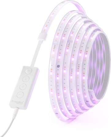 Стартовий набір Nanoleaf Matter Essentials Lightstrip, 5M розумна світлодіодна стрічка RGBW - через різьбу, світлодіодна стрічка Bluetooth 16M Colors, синхронізація екрана, працює з Google Apple, Deco та Gaming 5M Starter Pack