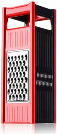 Квадратна терка з нержавіючої сталі, терка для сиру або сторони, нержавіюча сталь, кухонне ремесло, просте у використанні та для їжі, овочі, імбир, червоний (колір Rosso)