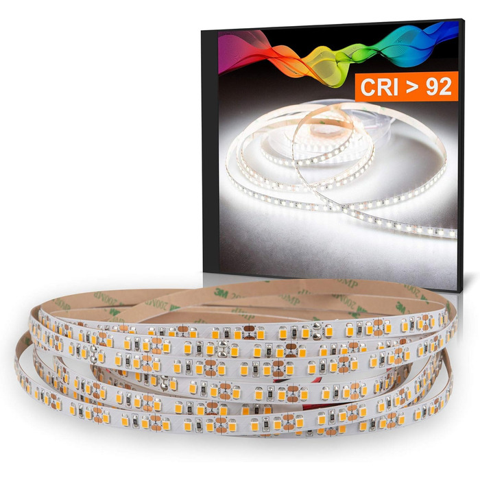 Світлодіодна стрічка Mextronic 2835 Холодне біле світло (5700K) CRI 92, 72W, 5 метрів, 12V, IP20
