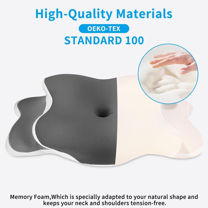 Подушка з піни з ефектом пам&39яті, ергономічна подушка для підтримки шиї, подушка для голови, подушка для сну на боці, подушка для підтримки шиї для сну на боці, спині та животі