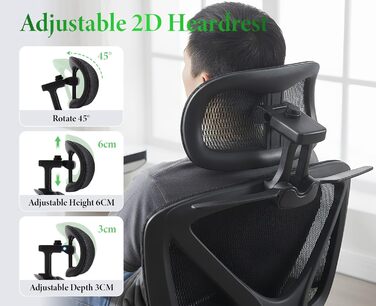 Ергономічне офісне крісло, стілець для роботи з функцією гойдання, регульована висота, виготовлений з сітчастої тканини, обертове крісло для навчання, офісу, домашнього офісу, чорний колір