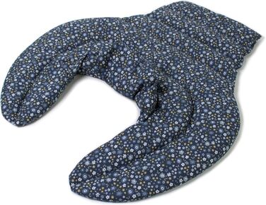 Подушка для шиї та шийного відділу хребта - шия плечі спина - органічна тканина квітковий синій - подушка з органічної спельти - грілка для подушки для шиї - подушка з зернової спельти для шиї та плечей