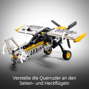 Пропелерний літак LEGO Technic, іграшка-літак для дітей, подарунок для хлопчиків і дівчаток віком 8, модель літака з обертовим пропелером і 4-циліндровим поршневим двигуном 42198