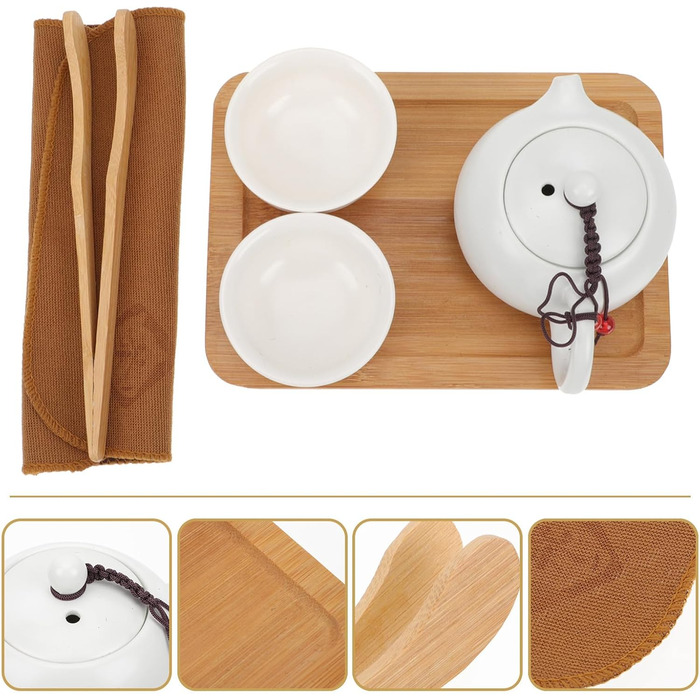 Набір для чаю NUOBESTY з керамічного чайника, портативний дорожній сервіз, термостійкий з ручкою для чаю вдома, в офісі та на відкритому повітрі