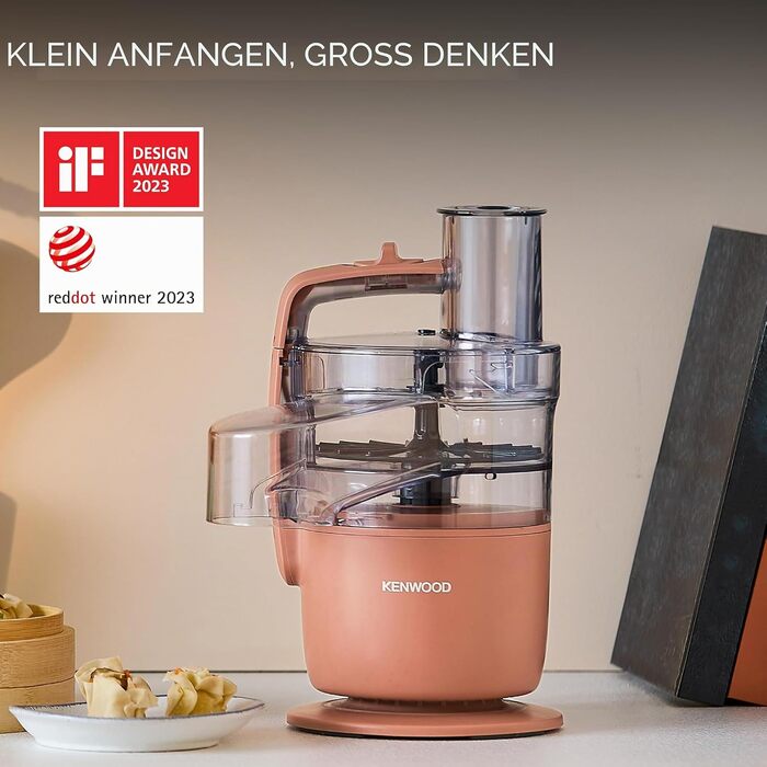 Кухонний комбайн Kenwood MultiPro Go FDP22.130RD подрібнення, нарізка, тертя, пюре та заміс, 360 Express Serve, чаша 1,3 л, ніж для замісу, диск 4 мм, 650 Вт, колір теракотовий