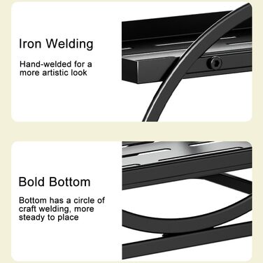 Органайзер для косметики, 2-рівневий, органайзер для стільниці у ванній кімнаті, засіб для догляду за шкірою, полиця для зберігання косметики, металевий, органайзер для парфумів для спальні, комод (чорний, круглий) Чорний круглий