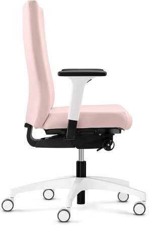 Ергономічне офісне крісло, зроблене в Німеччині Зручна спинка з регулюванням висоти Індивідуально регульована глибина сидіння (світло-рожевий)