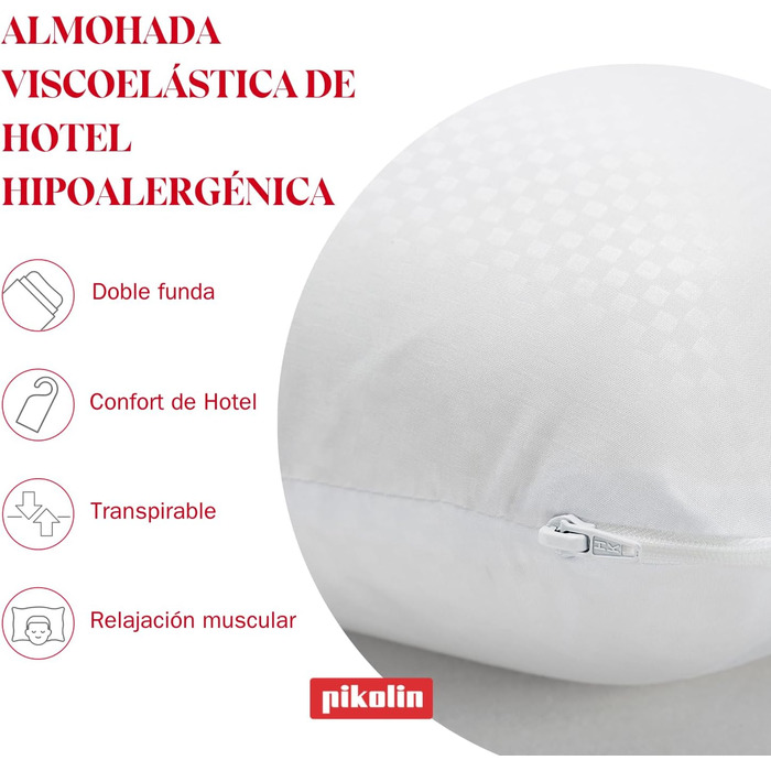 Ергономічна в&39язкопружна подушка з подвійним регульованим чохлом та серцевиною з піни з ефектом пам&39яті для сну на боці або спині.